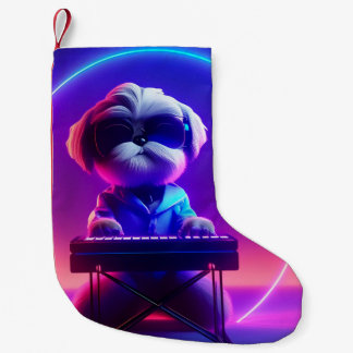 Petite Chaussette De Noël Shih Tzu Jouer Piano