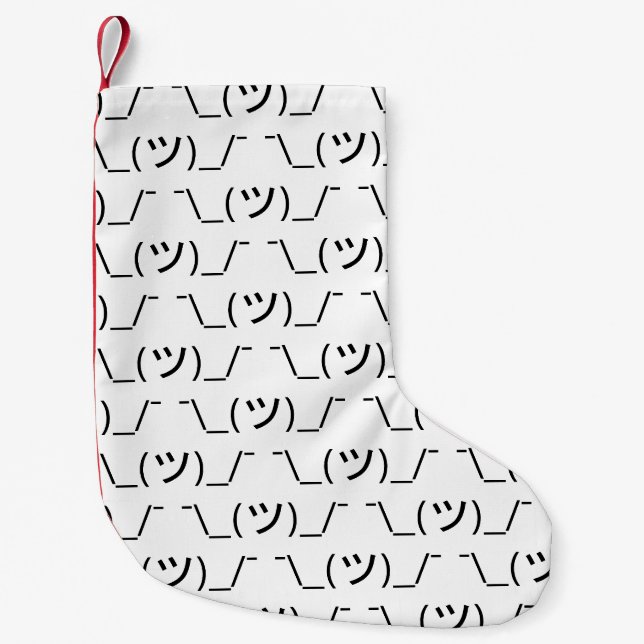 Petite Chaussette De Noël Shrug Emoticon —\_(ツ)_/ (Devant)