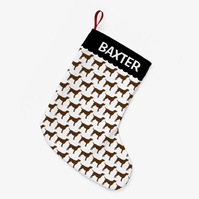 Petite Chaussette De Noël Silhouette de chien du laboratoire de chocolat (Devant (Accrochage))