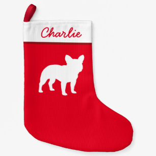 Petite Chaussette De Noël Silhouette Frenchie Dog Holiday