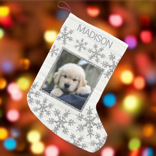 Petite Chaussette De Noël Silver Snowflake Amusants Enfants Ou Animaux Photo