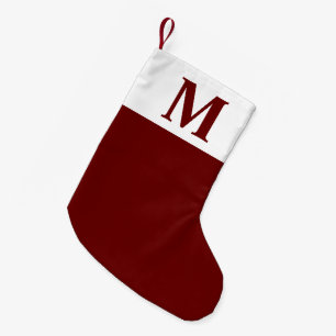 Petite Chaussette De Noël Simple Monogramme rouge Personnalisé Noël Petit 