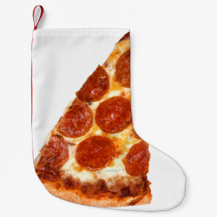Petite Chaussette De Noël SlipperyJoe's classique pepperoni pizza tranche fo
