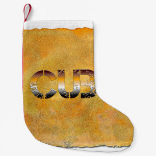 Petite Chaussette De Noël SlipperyJoe's petit ours mots or brun brun blanc