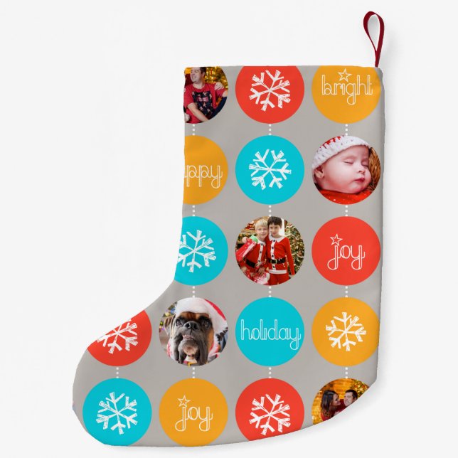 Petite Chaussette De Noël Snowflake bauble motif photo réserve de Noël (Dos)