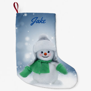 Petite Chaussette De Noël Snowman personnalisé