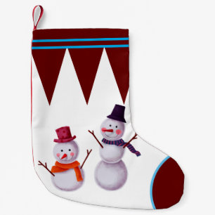 Petite Chaussette De Noël Snowman petit stockage de noël