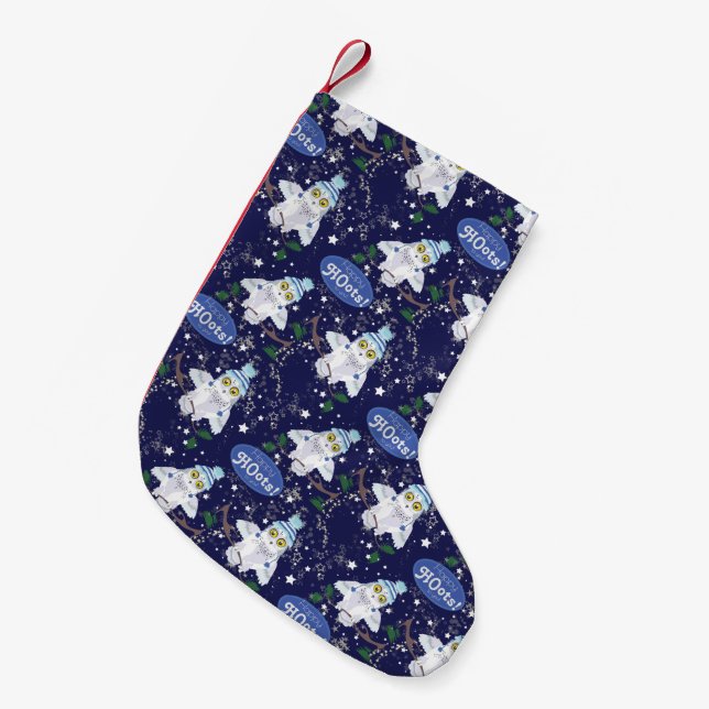 Petite Chaussette De Noël Snowy Owl avec Motif de vacances Casquette (Devant (Accrochage))
