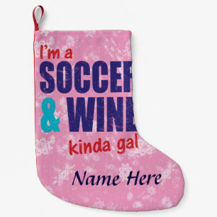 Petite Chaussette De Noël Soccer Et Vin Drôle Noël Stocker