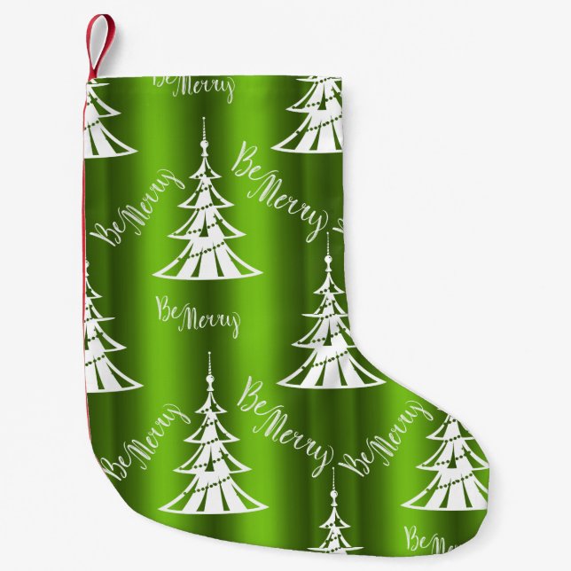 Petite Chaussette De Noël Sois Joyeux Noël Vert (Devant)