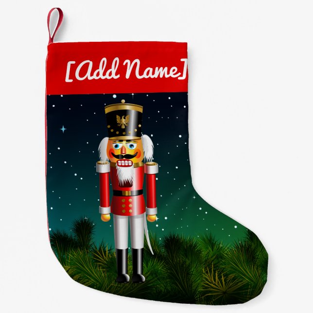 Petite Chaussette De Noël Soldat Jouet Nutcracker En Uniforme Rouge (Devant)