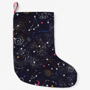 Petite Chaussette De Noël Space Galaxy constellation sans couture motif