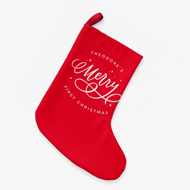 Petite Chaussette De Noël Sparkly Bubbly Script Merry Holiday (Devant (Accrochage))