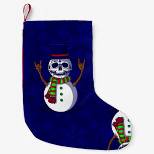 Petite Chaussette De Noël squelette gothique de noël bonhomme de neige gothm