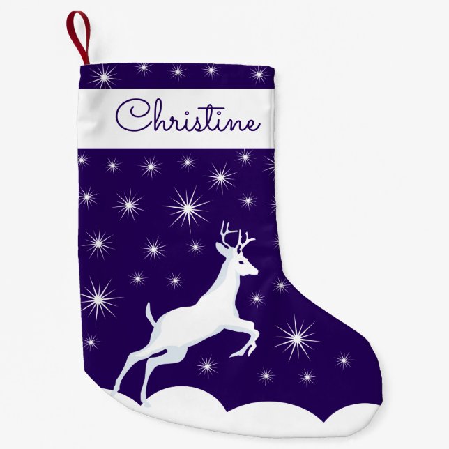 Petite Chaussette De Noël Stationnement de Noël Saut Reindeer Neige Sta Nuit (Devant)