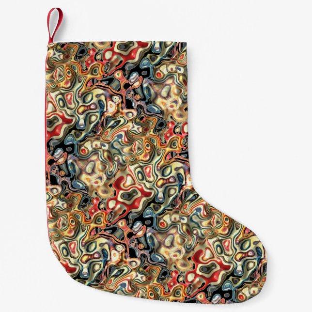 Petite Chaussette De Noël Stockage de Noël Art Abstrait (Devant)