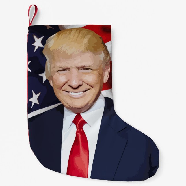 PETITE CHAUSSETTE DE NOËL STOCKAGE DE NOËL TRUMP 2024 (Devant)