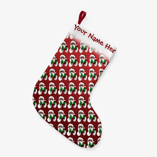 Petite Chaussette De Noël Stockage Père Noël Africain Custom Christmas Stock (Devant (Accrochage))