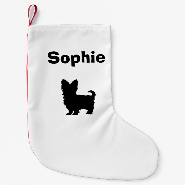 Petite Chaussette De Noël Stockage personnalisé de Yorkshire Terrier (Devant)