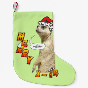 Petite Chaussette De Noël Stockage sur mesure de Noël Meerkat