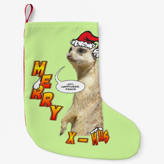 Petite Chaussette De Noël Stockage sur mesure de Noël Meerkat (Devant)