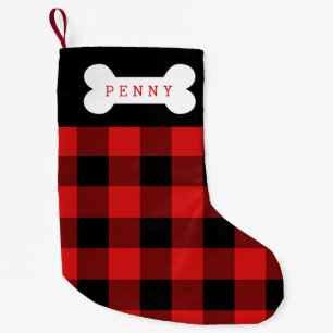 Petite Chaussette De Noël Stocker le chien de Buffalo Check
