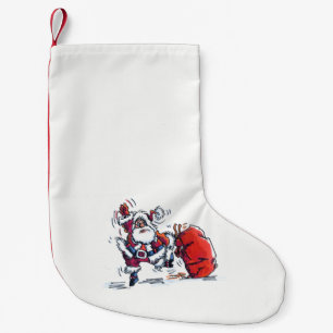 Petite Chaussette De Noël Stocks de Noël de Père Noël en colère petit