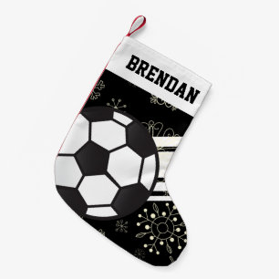 Petite Chaussette De Noël Stripes Sportives Personnalisées Bal De Football 