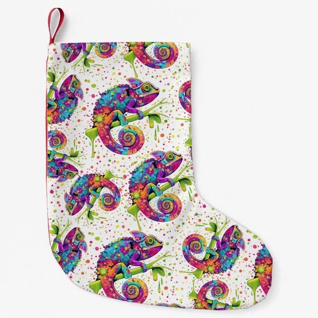 Petite Chaussette De Noël Style d'aquarelle des teintures Chameleon (Devant)
