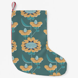 Petite Chaussette De Noël style rétro abstrait fleuri sans couture motif. éc