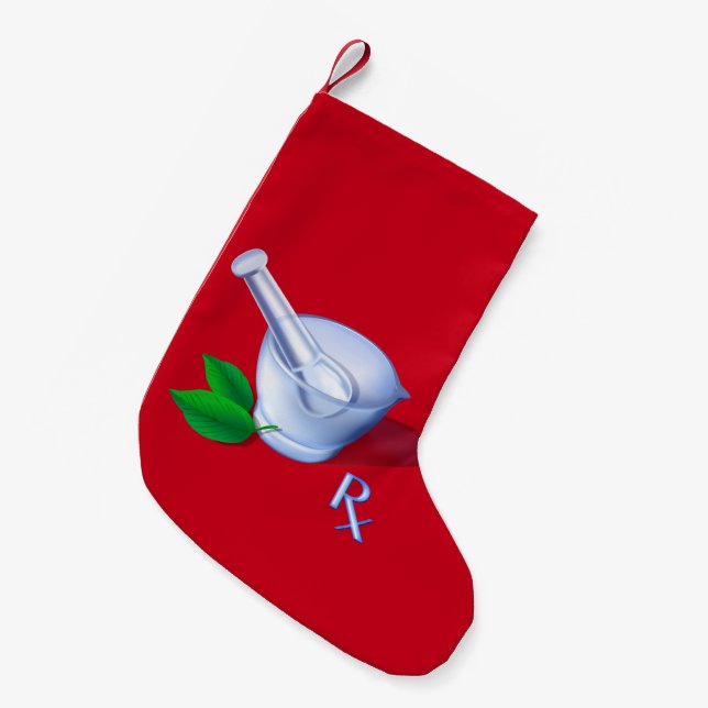 Petite Chaussette De Noël Symbole de pharmacie (Devant (Accrochage))