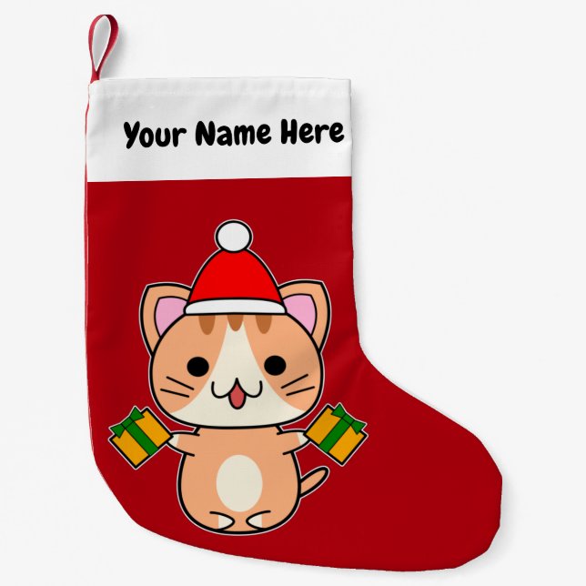 Petite Chaussette De Noël Tabby Ginger de Noël (Devant)