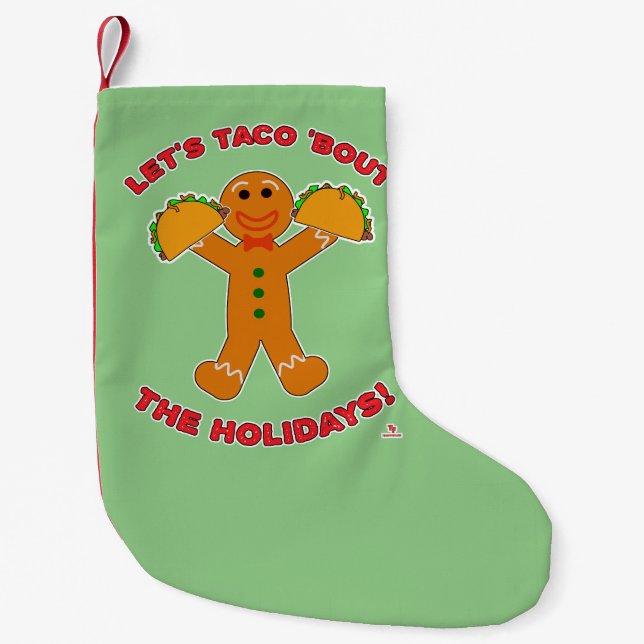 Petite Chaussette De Noël Taco Bout Les Fêtes Gingembre de Noël Joie (Devant)