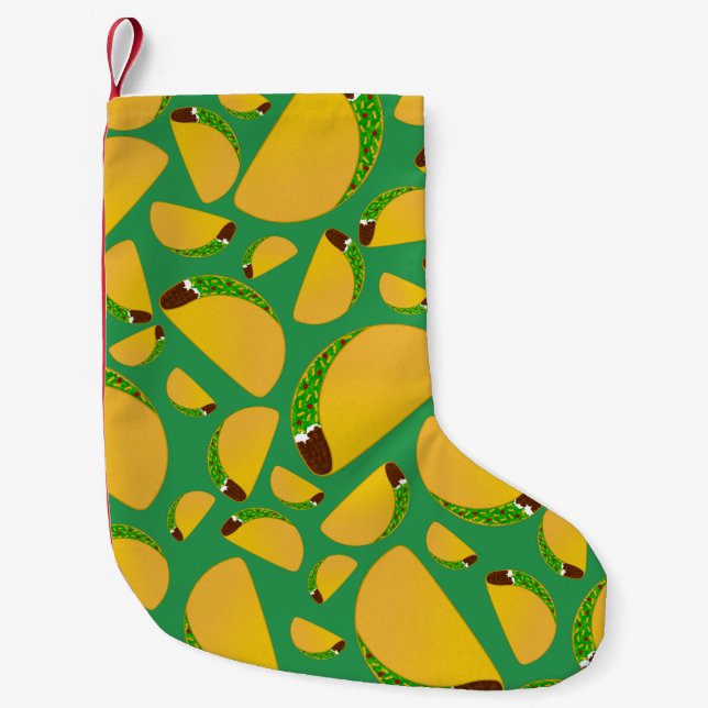 Petite Chaussette De Noël Tacos verts (Devant)