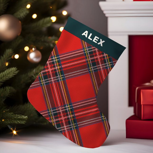Petite Chaussette De Noël Tartan Plaid Red Christmas (Créateur téléchargé)