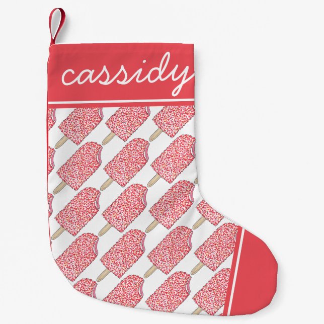 Petite Chaussette De Noël Tarte aux fraises Crème glacée Popsicle Junk Food (Devant)