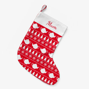 Petite Chaussette De Noël Tasse de thé Festif Pull Rouge Moche