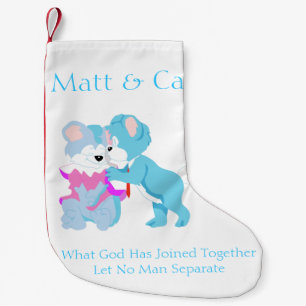Petite Chaussette De Noël Teddy Bear Couple Christmas Stocking