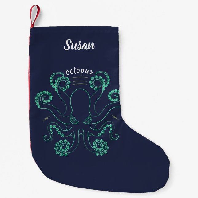 Petite Chaussette De Noël Tentacules de céphalopodes octopus (Devant)