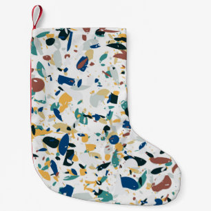 Petite Chaussette De Noël Terrazzo motif sans couture. Design abstrait moder