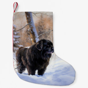 Petite Chaussette De Noël Terre-Neuve Laissons neiger Noël