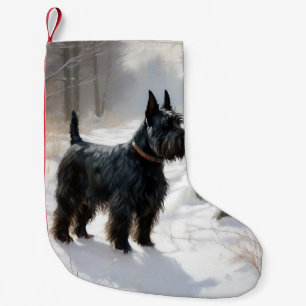 Petite Chaussette De Noël Térrier Écossais Noël Laissez Tomber la Neige