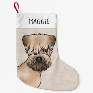 Petite Chaussette De Noël Tête de chien Terrier Irlandais à poil doux avec n