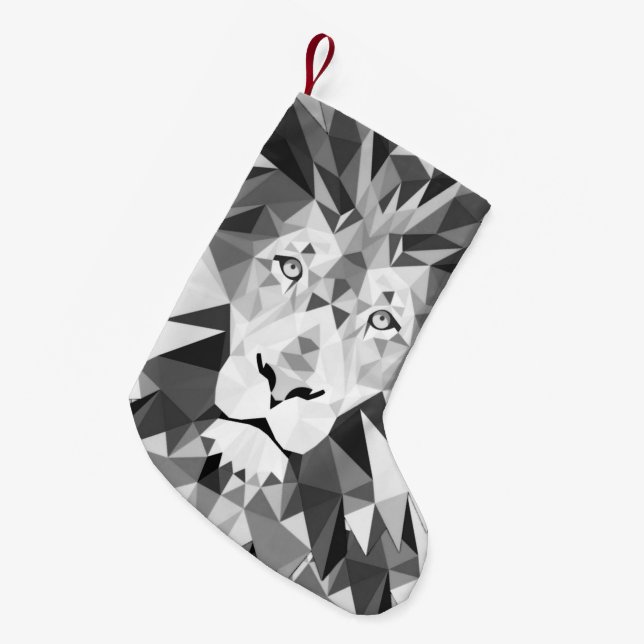Petite Chaussette De Noël Tête de lion géométrique cool (Devant (Accrochage))