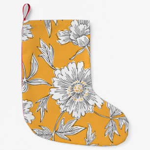 Petite Chaussette De Noël Têtes de marguerite : Ligne Florale d'été.