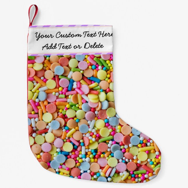 Petite Chaussette De Noël Texte Personnalisé/ Cute Sweet Girly Pastel Candy  (Devant)