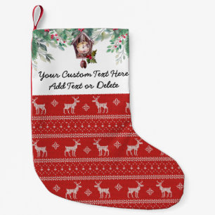 Petite Chaussette De Noël Texte personnalisé. Rinder doux de Noël