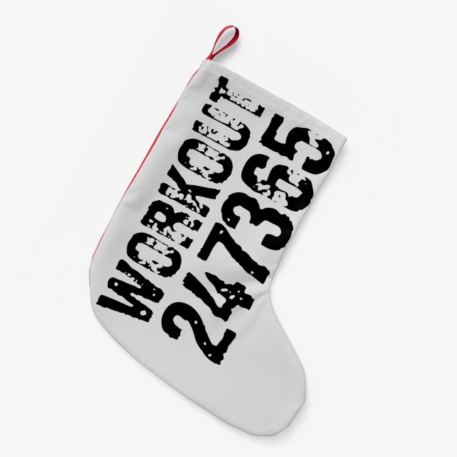 Petite Chaussette De Noël Texte usé et rayé Workout 247365 noir (Devant (Accrochage))