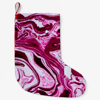 Petite Chaussette De Noël Texture de marbre magenta