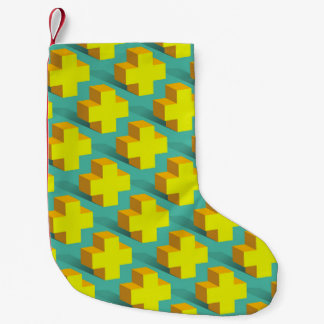 Petite Chaussette De Noël texture géométrique Abstraite des croix jaunes sur
